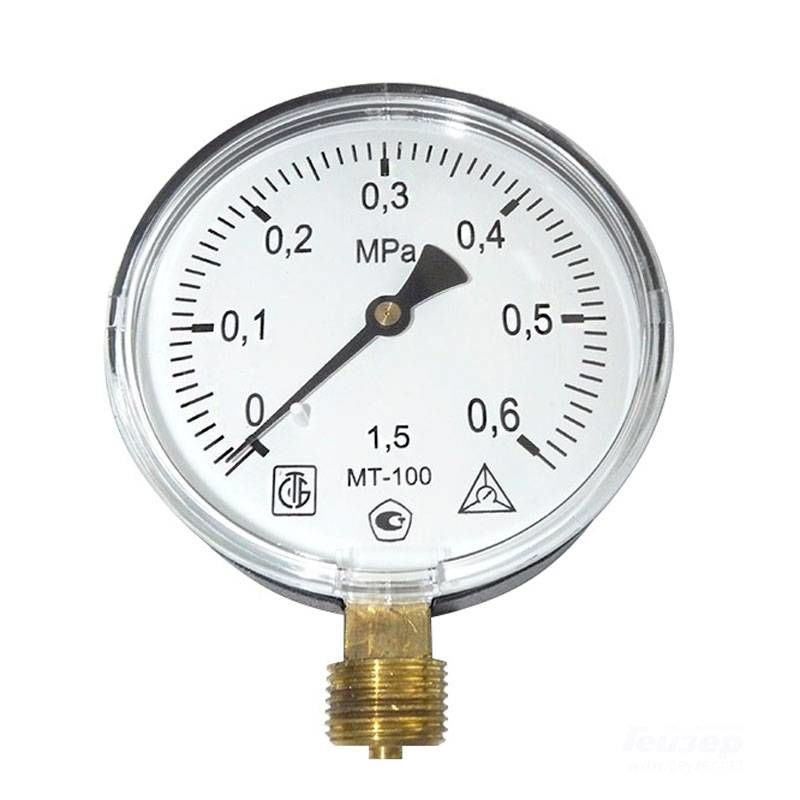 Манометр МТ-100 0,6 МПа (6 bar)- 100-1,5-G1/2 МТ-100 в НКПРОМ.РУ купить – НКПРОМ.РУ